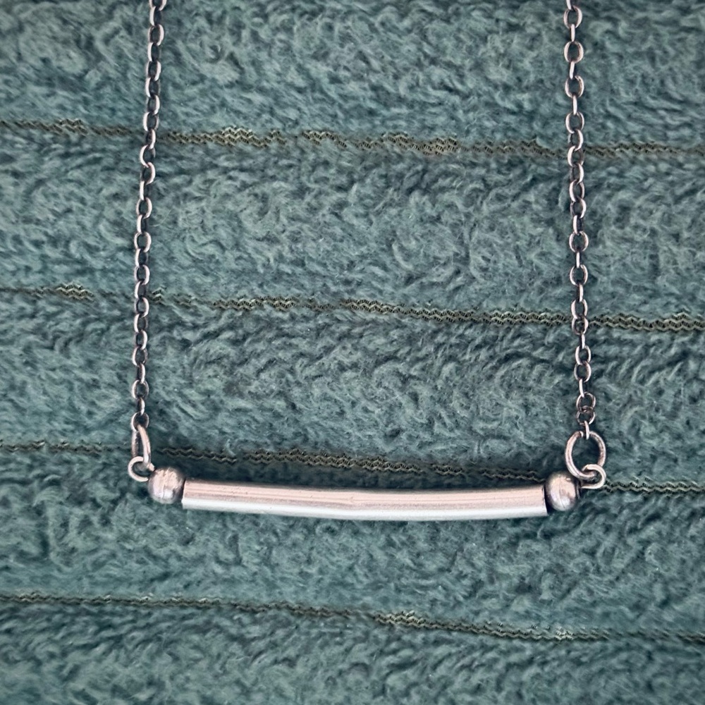 Elegant Sterling Silver Bar Necklace